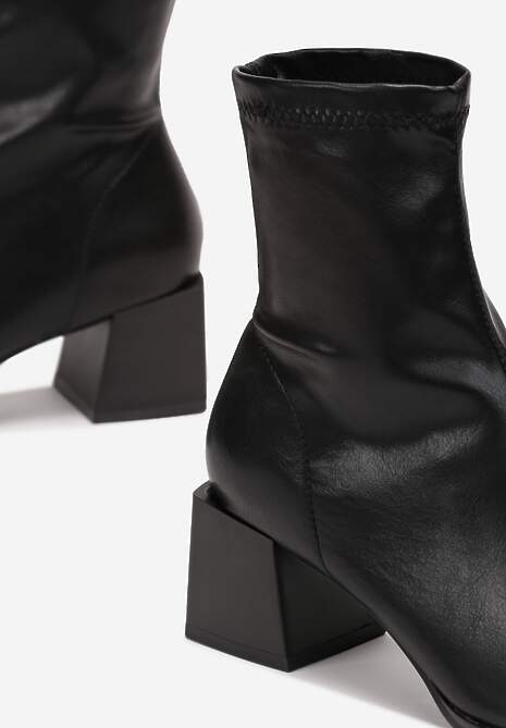 Botine Negre cu Toc Mic Sileurie 6
