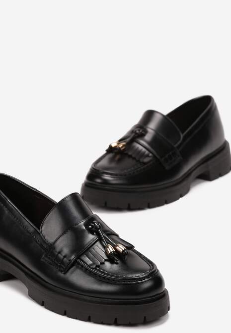 Mocasini Negri cu Ciucure pe Talpă Groasă Gelite 5