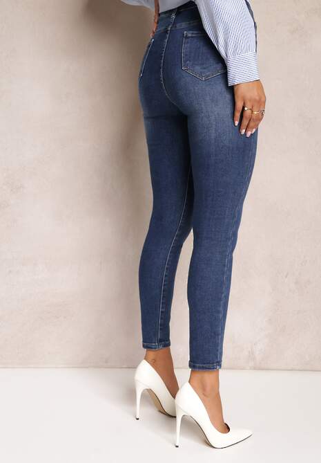 Niebieskie Jeansy Skinny Podkreślające Sylwetkę Dawlena 4
