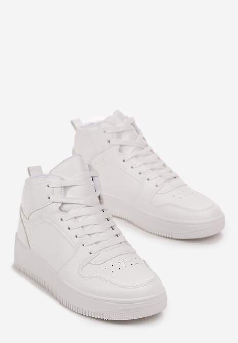 Sneakers Albi Înnălți cu Siret și Perforatii Filomena 4