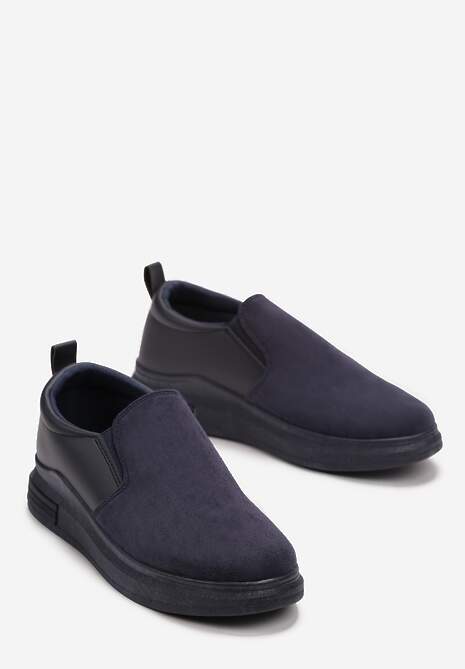 Granatowe Sneakersy przed Kostkę Wsuwane na Grubej Podeszwie Sellavi 4