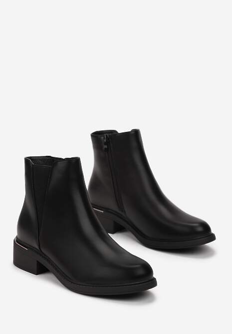 Botine Chelsea Negre Booni cu Inserție Elastică Laterală Clasică 4
