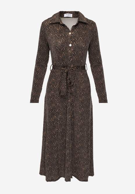 Rochie Cămașă Midi Maro cu Curea Xudilla 6