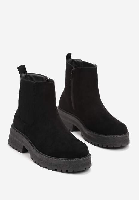 Ghete Botine Negre cu Platformă Nomentta 4