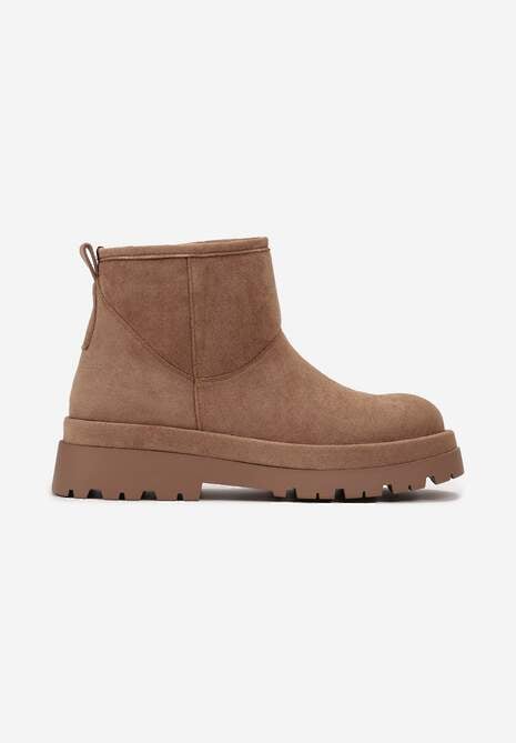 Botine maro de iarnă cu platformă Nigval 4
