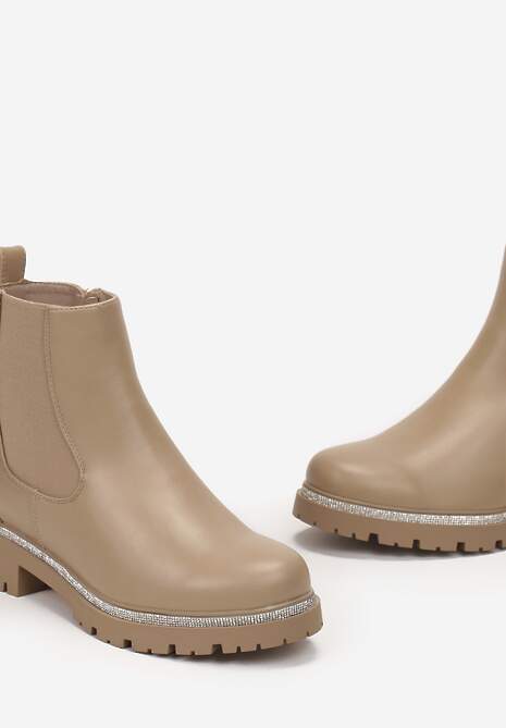 Botine bej închis Baelora cu pietricele pe talpă 5