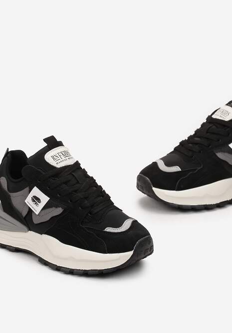 Czarno-Szare Sneakersy przed Kostkę na Grubej Podeszwie Jessicen 5