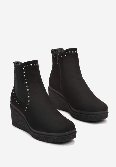 Botine negre cu platformă gleznă cu ținte Adevva 4