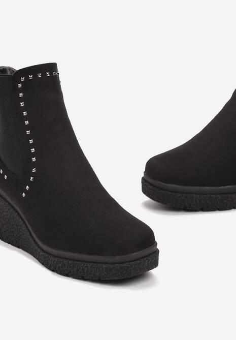 Botine negre cu platformă gleznă cu ținte Adevva 5