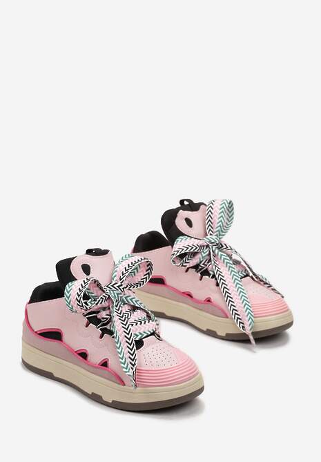 Sneakers Roz Cristen cu Șiret Decorativ și Inserție pe Limbă 4