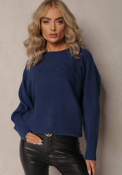 Niebieski Sweter z Miękkiej Dzianiny Aldozia 4