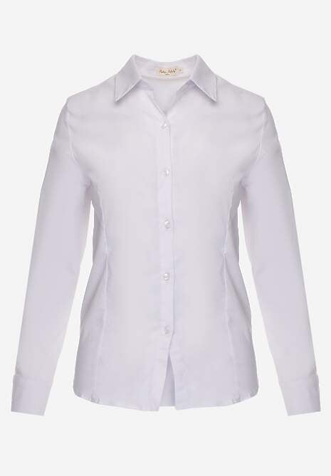 Cămașă albă netedă cu butoni Hejora 6