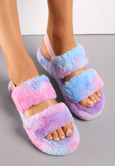 Papuci Violet din Blană cu Bareta Elastică Arexis 4