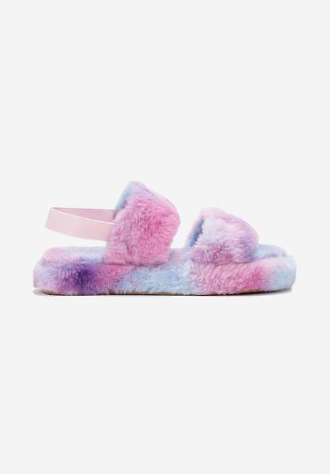 Papuci Violet din Blană cu Bareta Elastică Arexis 5