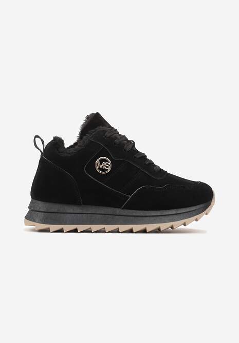 Sneakersi călduroși negri pe platformă Appopis 4