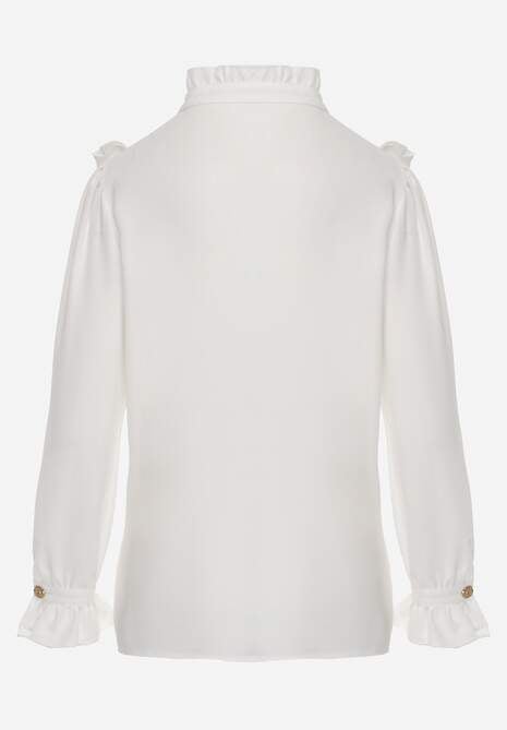 Cămașă albă cu volan decorativ și jabou Hansina 7