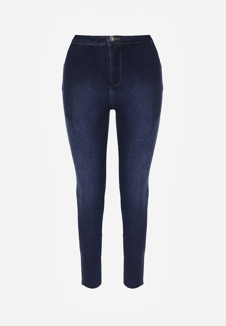 Jeans Skinny Albastri cu Margini Rafiate Janitha 6