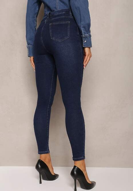 Niebieskie Jeansy Skinny High Waist Chunnes 4
