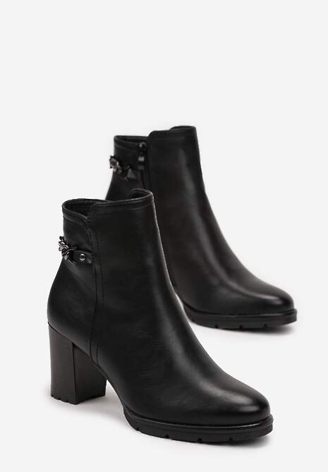 Botine negre cu toc Aranthea 4