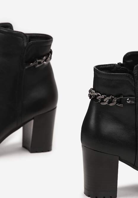 Botine negre cu toc Aranthea 5