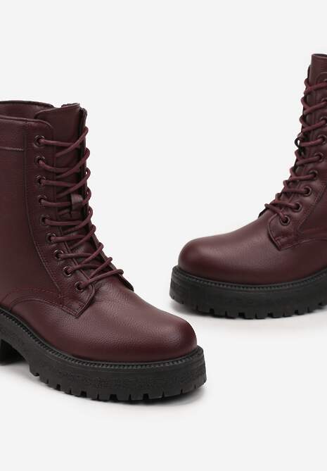 Botine bordo workery pe talpa groasa Fashia 5