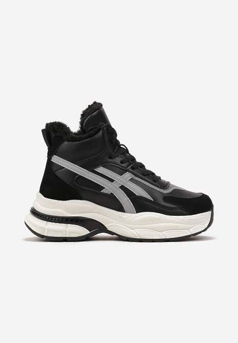 Sneakers Negri cu Talpă Groasă Luntris 4