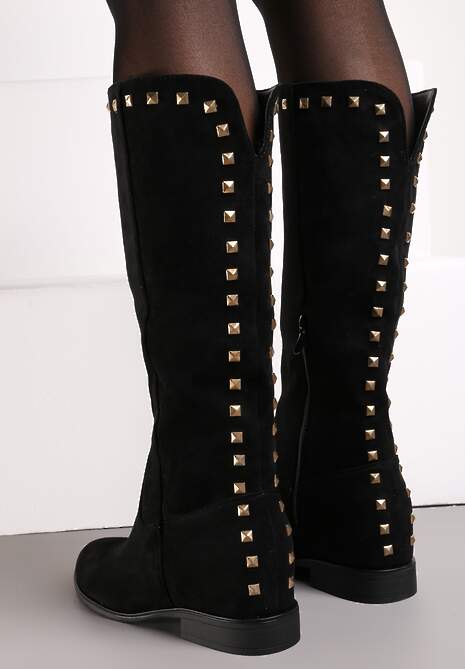 Czarne Kozaki z Siateczki z Cyrkoniami Amrah - Renee