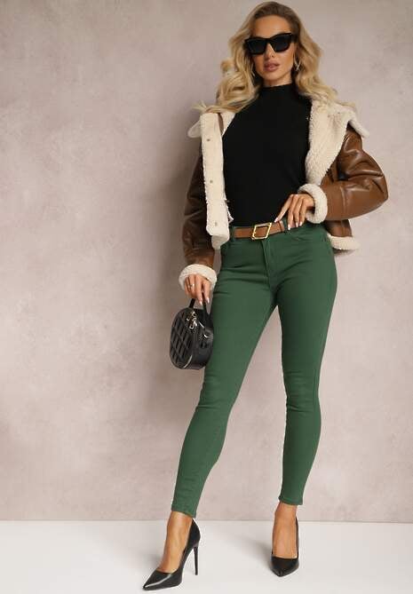 Blugi Skinny Bleumarin cu Curea cu Cataramă Pisane 4