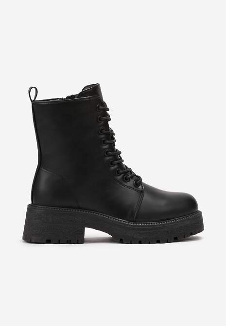 Czarne Botki Workery na Platformie z Protektorem Venar 4