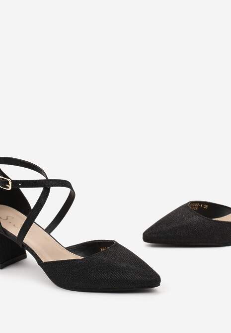 Negre cu Sclipici cu Toc Cui Stiletto Felaria 5