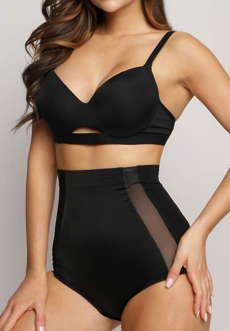 Czarne Majtki Modelujące z Wysoką Talią Elissia