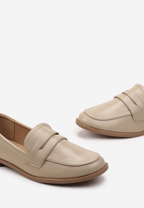 Mocasini bej cu barete elegante Bianaba 5