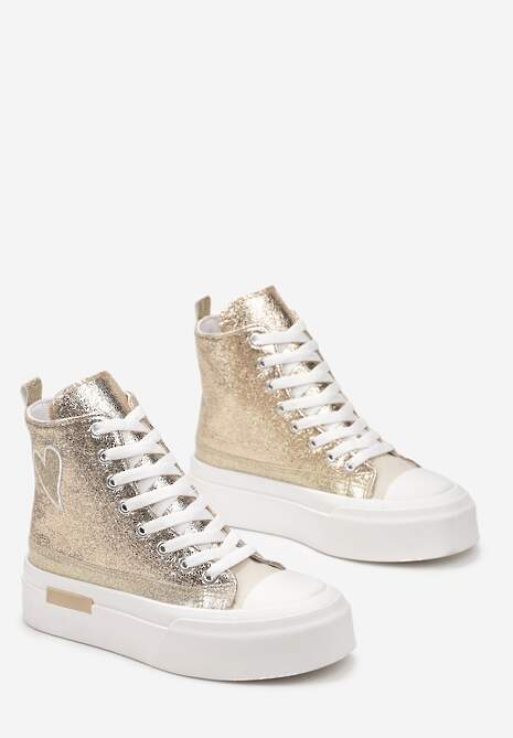 Sneakers Aurii cu Platforma Olien 4