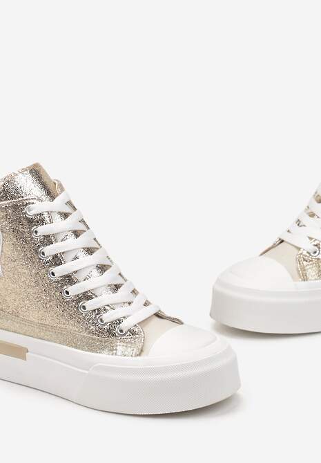 Sneakers Aurii cu Platforma Olien 5