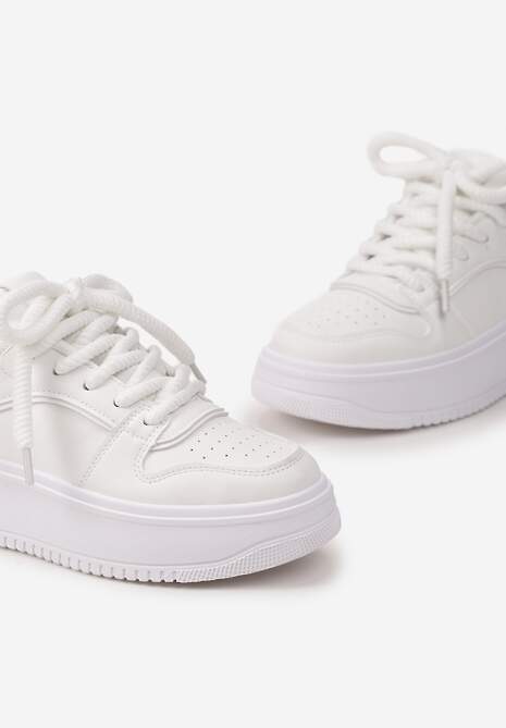 Sneakerși Albi cu Platformă și Inserții Metalice Arileva 5