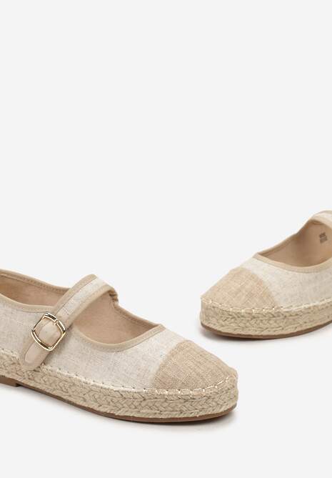 Beżowe Espadryle na Plecionej Podeszwie z Juty Blecotta 5