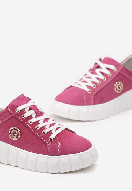 Sneakersi Fucsia cu Șiret din Piele Breana 5