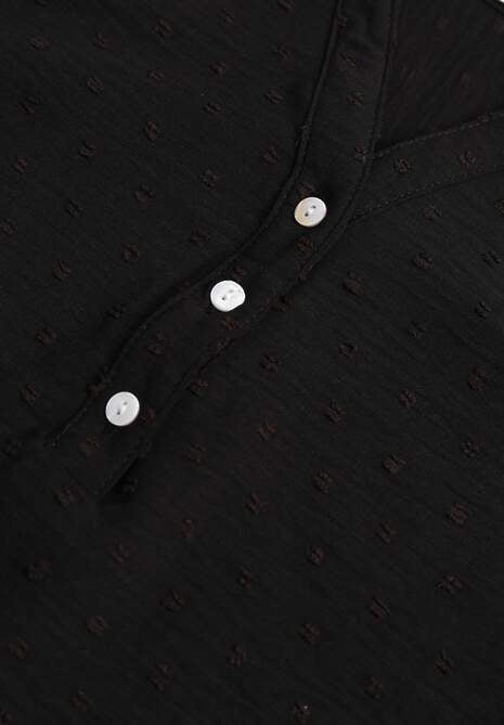 Bluză Neagră cu Nasturi din Țesătură Plumeti Jorale 6