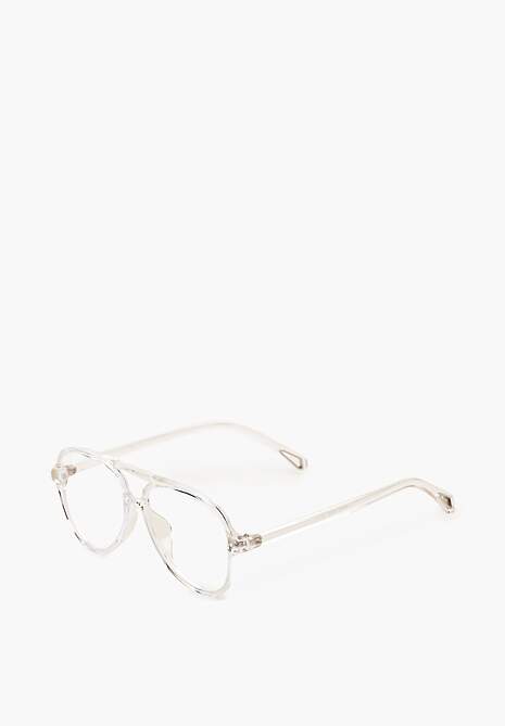 Białe Okulary Zerówki z Półprzeźroczystego Tworzywa Mingera