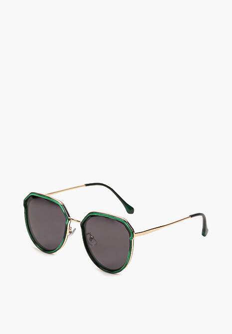 Zielone Okulary Przeciwsłoneczne z Gradientem na Soczewkach Furla