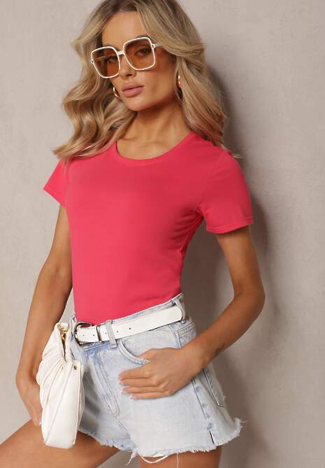 Ciemnoróżowy T-shirt We Both Know 4