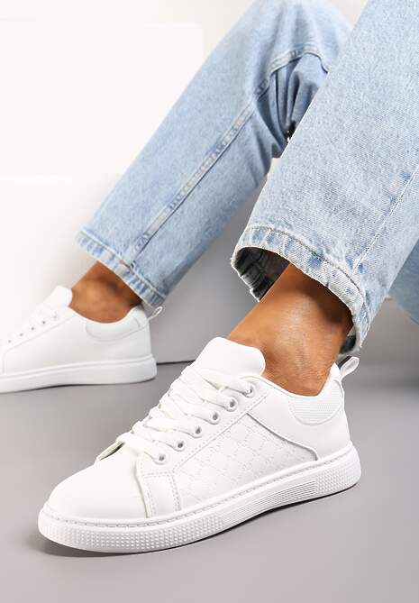 Białe Sznurowane Sneakersy Vilimea
