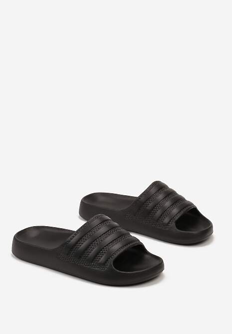 Papuci Negre din Material Spumos cu Bareta Decorativă Alevir 4