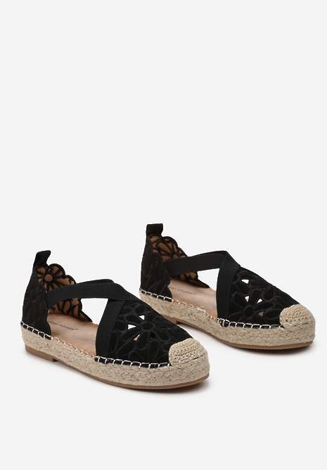 Espadrile Negre Brodate cu Iută Efloria 4