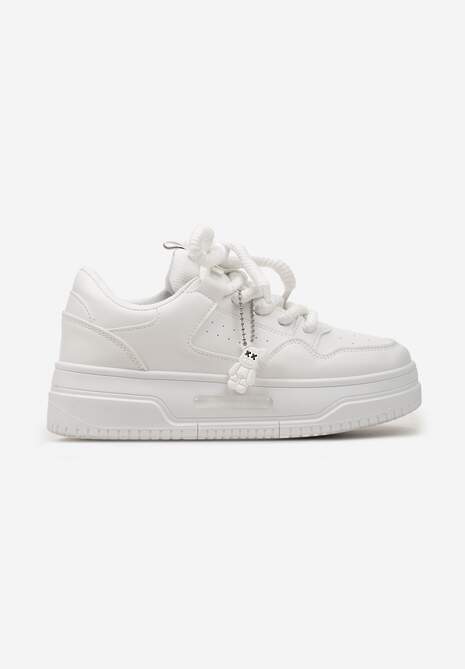 Sneakerși Albi cu Perforatie și Decorațiune Detașabilă din Cauciuc Ursuleț Ildeos 4