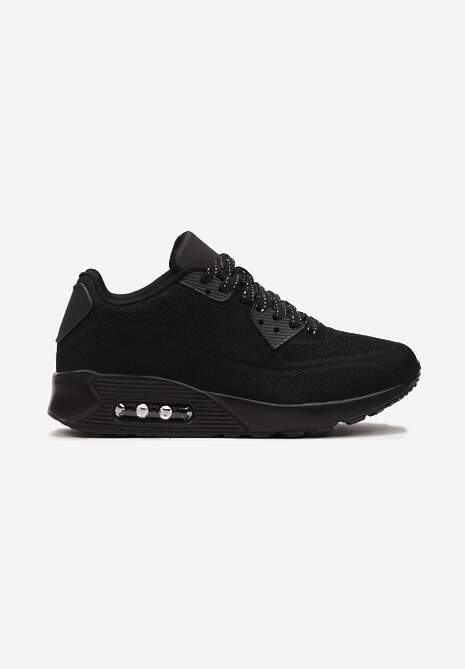 Czarne Sznurowane Sneakersy na Air Podeszwie Azorilda 4