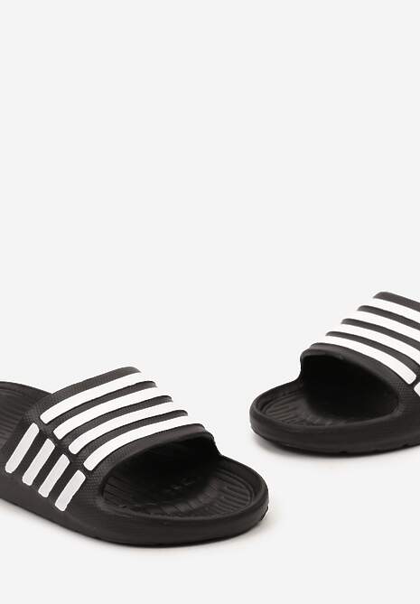 Clapete de piscină alb-negru cu bareta lată decorativă Jutteria 6