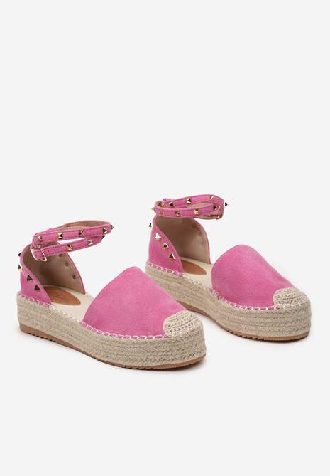 Espadrile Fucsia pe Talpă Groasă din Împletitură cu Ținte Elorvia 5