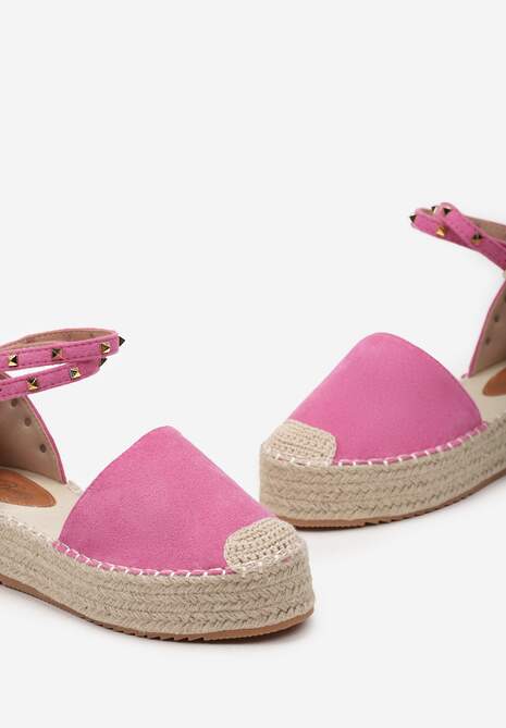 Espadrile Fucsia pe Talpă Groasă din Împletitură cu Ținte Elorvia 6