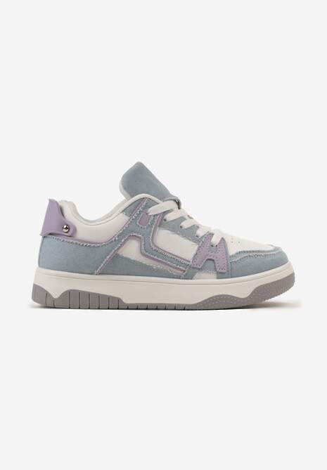 Sneakers Albastru-Alb cu Petice din Denim Cliome 4